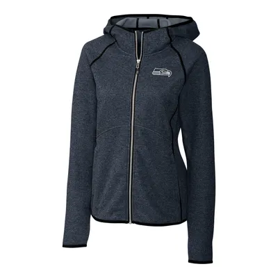 Women's The Wild Collective College Navy/Gray Seattle Seahawks Color Block  Full-Zip Puffer Jacket