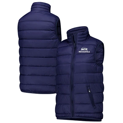 Gilet zippé bleu marine pour femme des Seattle Seahawks de l'Alberta du Dunbrooke College