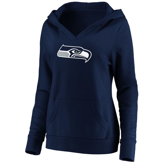 Men's Seattle Seahawks Hoodie Fanatics Branded Navy Iconic Color Block Hooded Sweatshirt, M / Navy