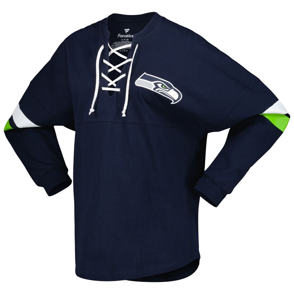 Fanatics Branded College Navy Seattle Seahawks Spirit Jersey Lace