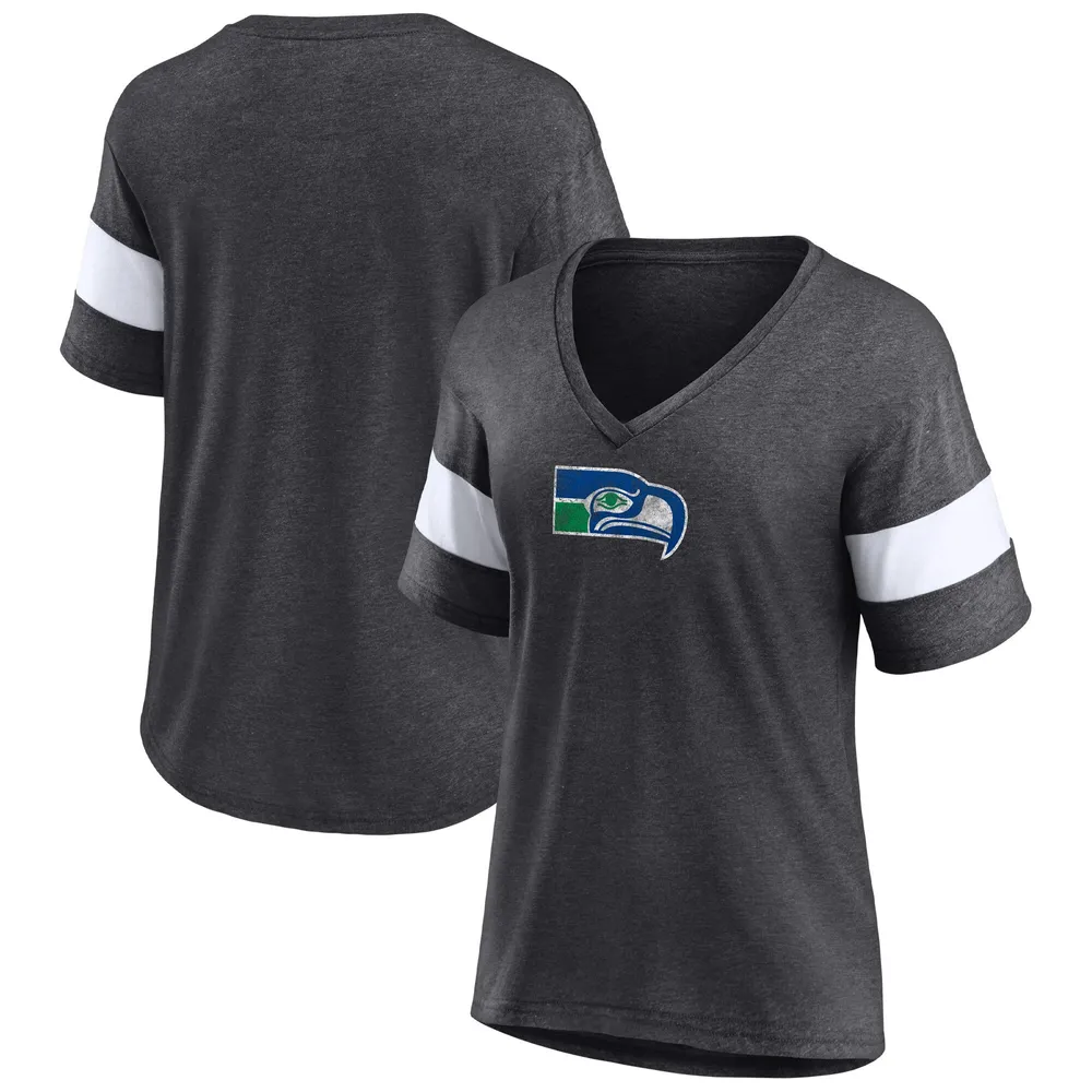 Lids Seattle Seahawks Fanatics Branded Women's Throwback Logo Tri-Blend  Striped V-Neck T-Shirt - Heathered Charcoal