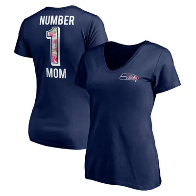Seattle Seahawks Fanatics Branded Women's Mother's Day V-Neck T-Shirt - Navy