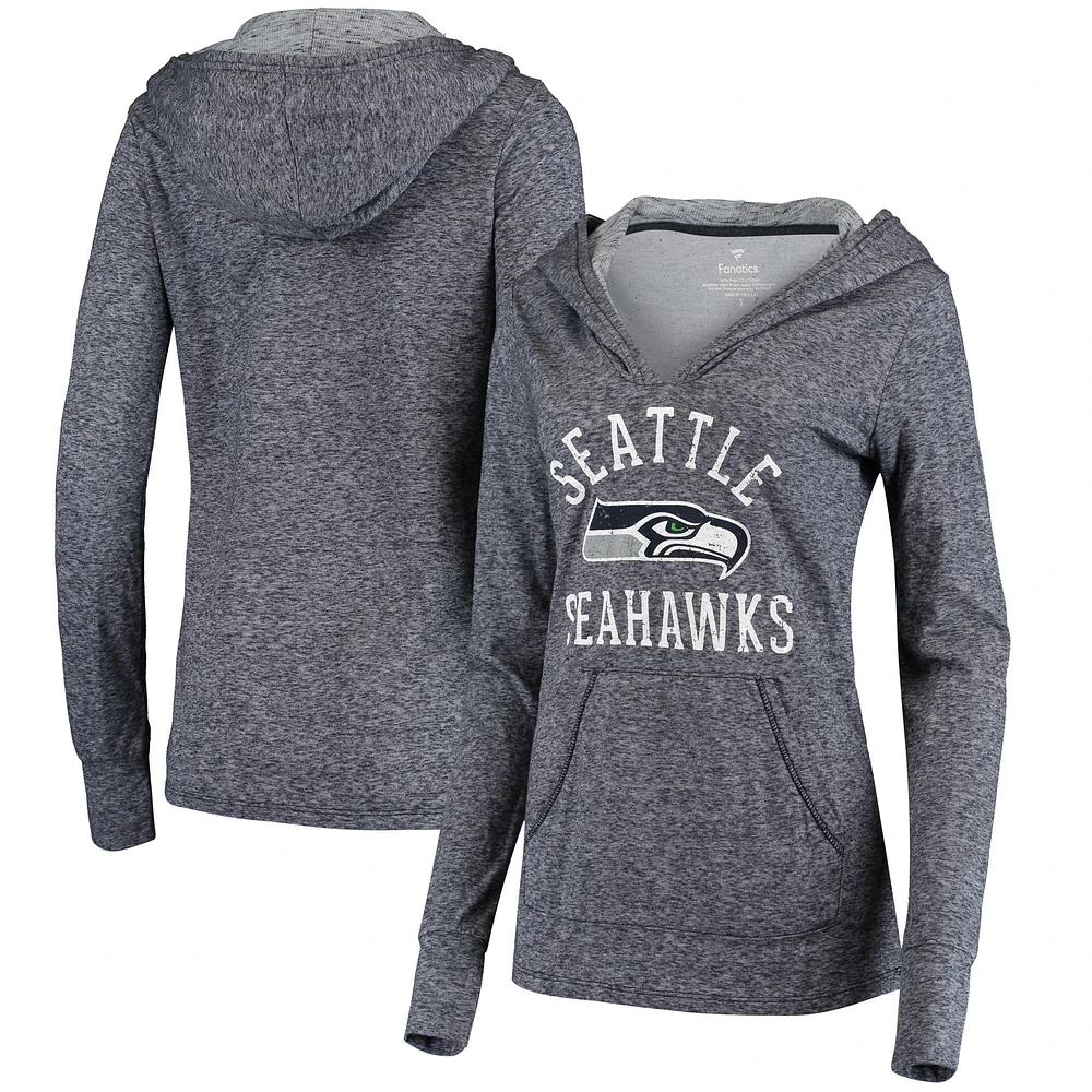 Women's Fanatics College Navy Seattle Seahawks Doubleface Slub Pullover Hoodie