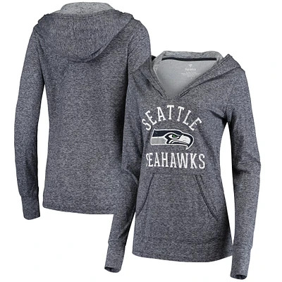 Women's Fanatics College Navy Seattle Seahawks Doubleface Slub Pullover Hoodie