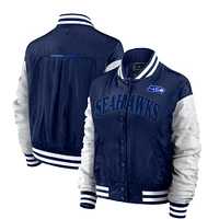 Women's Fanatics  College Navy Seattle Seahawks Elements Wave Full-Snap Jacket