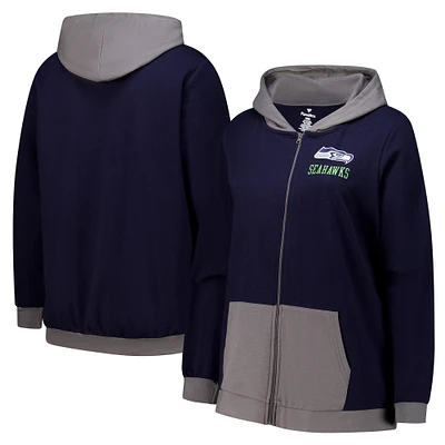 Sweat à capuche entièrement zippé pour femme Fanatics College Navy Seattle Seahawks Hit It