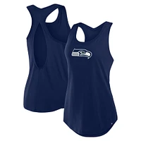 Women's Fanatics College Navy Seattle Seahawks Iron Fan Tank Top