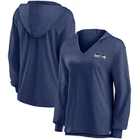 Women's Fanatics College Navy Seattle Seahawks Jumper V-Neck Pullover Hoodie