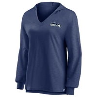 Women's Fanatics College Navy Seattle Seahawks Jumper V-Neck Pullover Hoodie