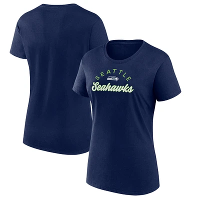 T-shirt à composant principal des Seattle Seahawks Fanatics College Navy pour femmes