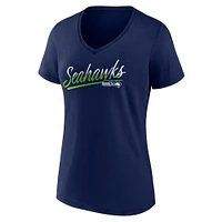 NUT SEA NAVY 24 T-SHIRT À MANCHES COURTES EN COTON SLICE SCRIPT POUR FEMMES TEELADMSY