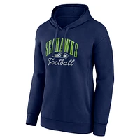 Sweat à capuche avec logo de l'équipe des Seattle Seahawks Fanatics College Navy pour femmes, pull script victoire