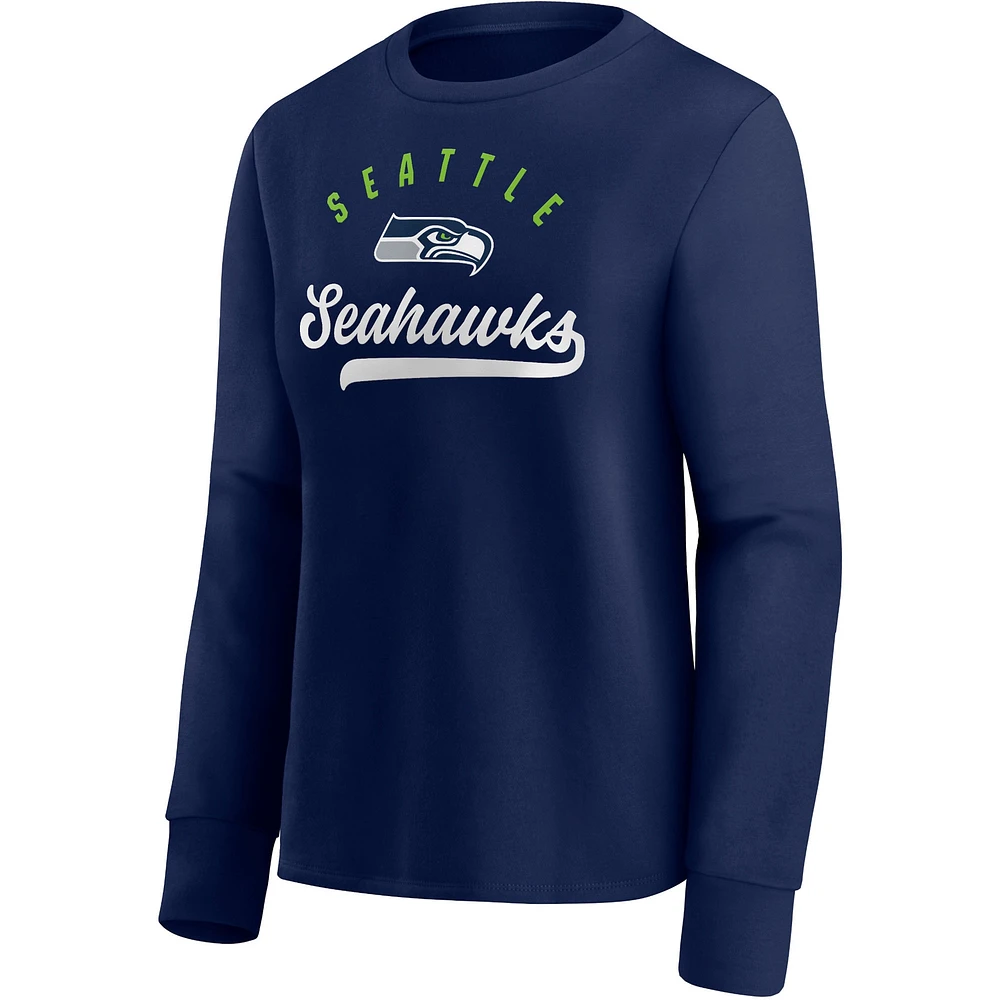 Women's Fanatics College Navy Seattle Seahawks Ultimate Style Pullover Sweatshirt