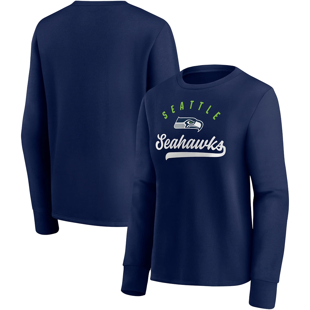 Women's Fanatics College Navy Seattle Seahawks Ultimate Style Pullover Sweatshirt