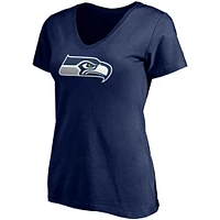 Women's Fanatics DK Metcalf College Navy Seattle Seahawks Player Icon Name & Number V-Neck T-Shirt