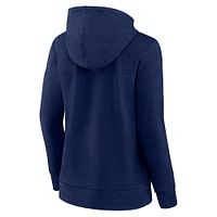 Sweat à capuche entièrement zippé pour femmes Fanatics Heather College Navy Seattle Seahawks grande taille City Ties