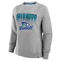 Women's Fanatics Heather Gray Seattle Seahawks Hit Hard Fleece Pullover Sweatshirt