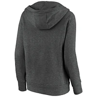 Women's Fanatics Heathered Charcoal Seattle Seahawks First String V-Neck Pullover Hoodie