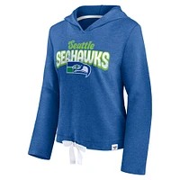 Pull à col en V polaire Fanatics Heathered Royal Seattle Seahawks True Classics pour femmes - Sweat capuche