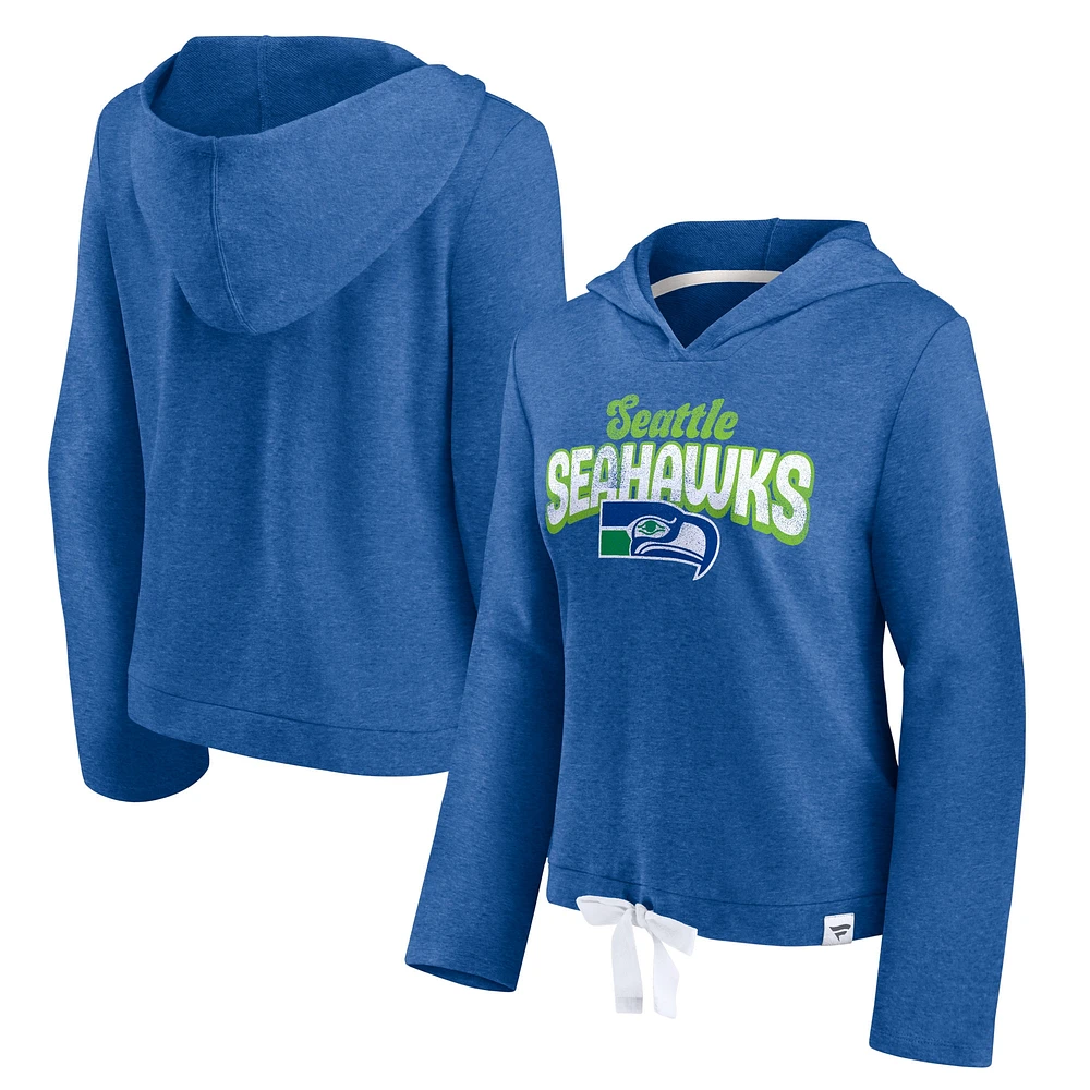 Women's Fanatics Heathered Royal Seattle Seahawks True Classics Fleece V-Neck Pullover - Hoodie