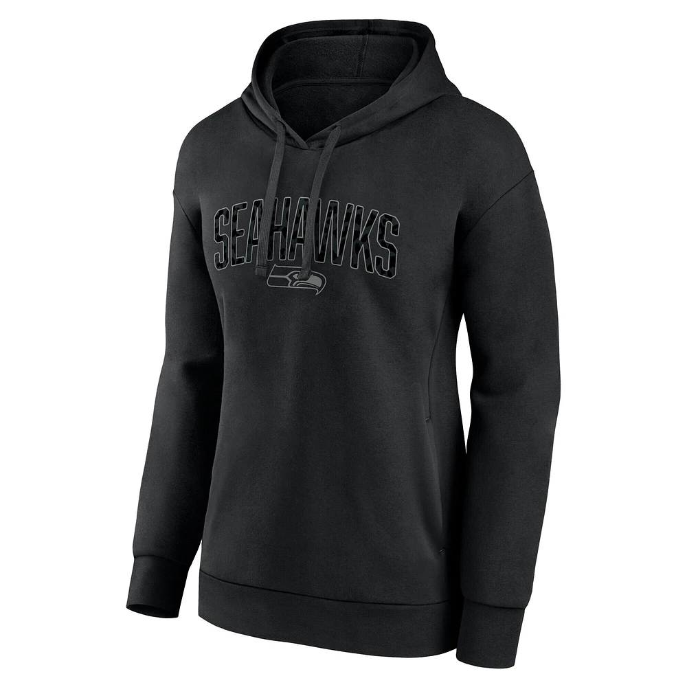 Sweat-shirt à enfiler Fanatics Seattle Seahawks Blackout Luxe Arch pour femme
