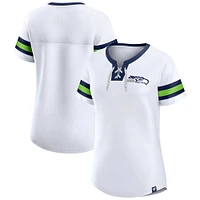 T-shirt à lacets Fanatics blanc Seattle Seahawks Sunday Best pour femmes