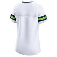 T-shirt à lacets Fanatics blanc Seattle Seahawks Sunday Best pour femmes