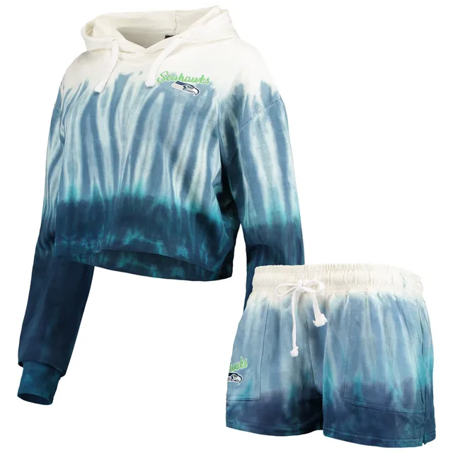 Seattle Seahawks WEAR by Erin Andrews Women's Tie-Dye Cropped Pullover  Sweatshirt & Shorts Lounge Set - Royal