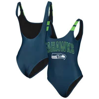 Seattle Seahawks FOCO Women's One-Piece Bathing Suit - College Navy