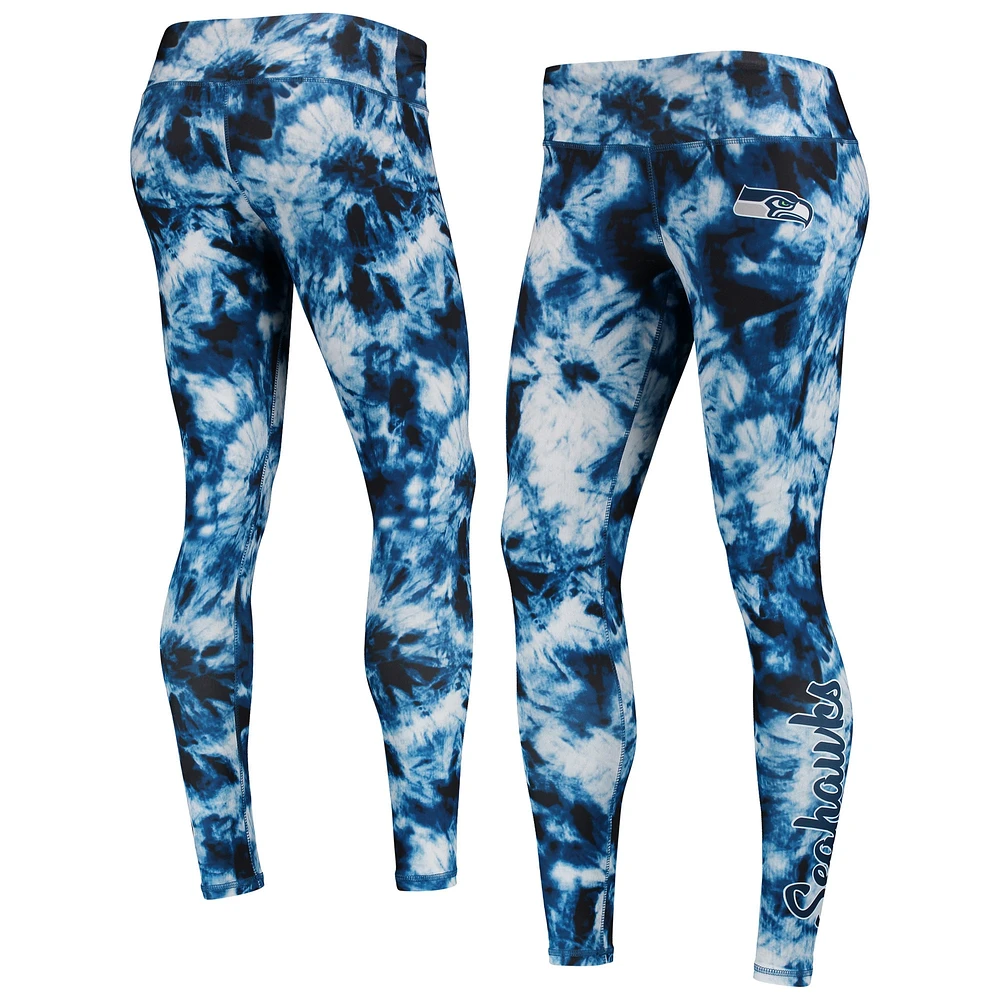 Women's FOCO College Navy Seattle Seahawks Tie-Dye Leggings