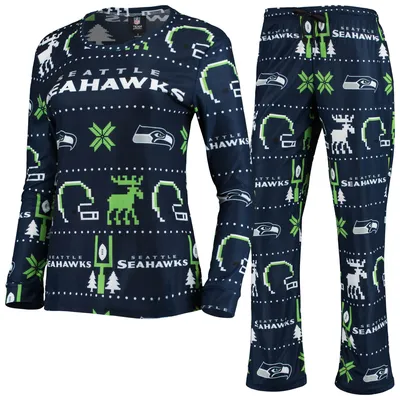 Dallas Cowboys FOCO Team Ugly Pajama Set - Navy