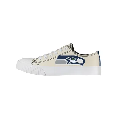 Seattle Seahawks FOCO Women's Low Top Canvas Shoes - Cream