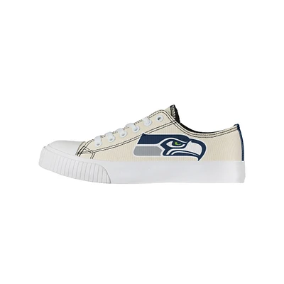 Chaussures basses en toile FOCO Seattle Seahawks pour femmes, crème