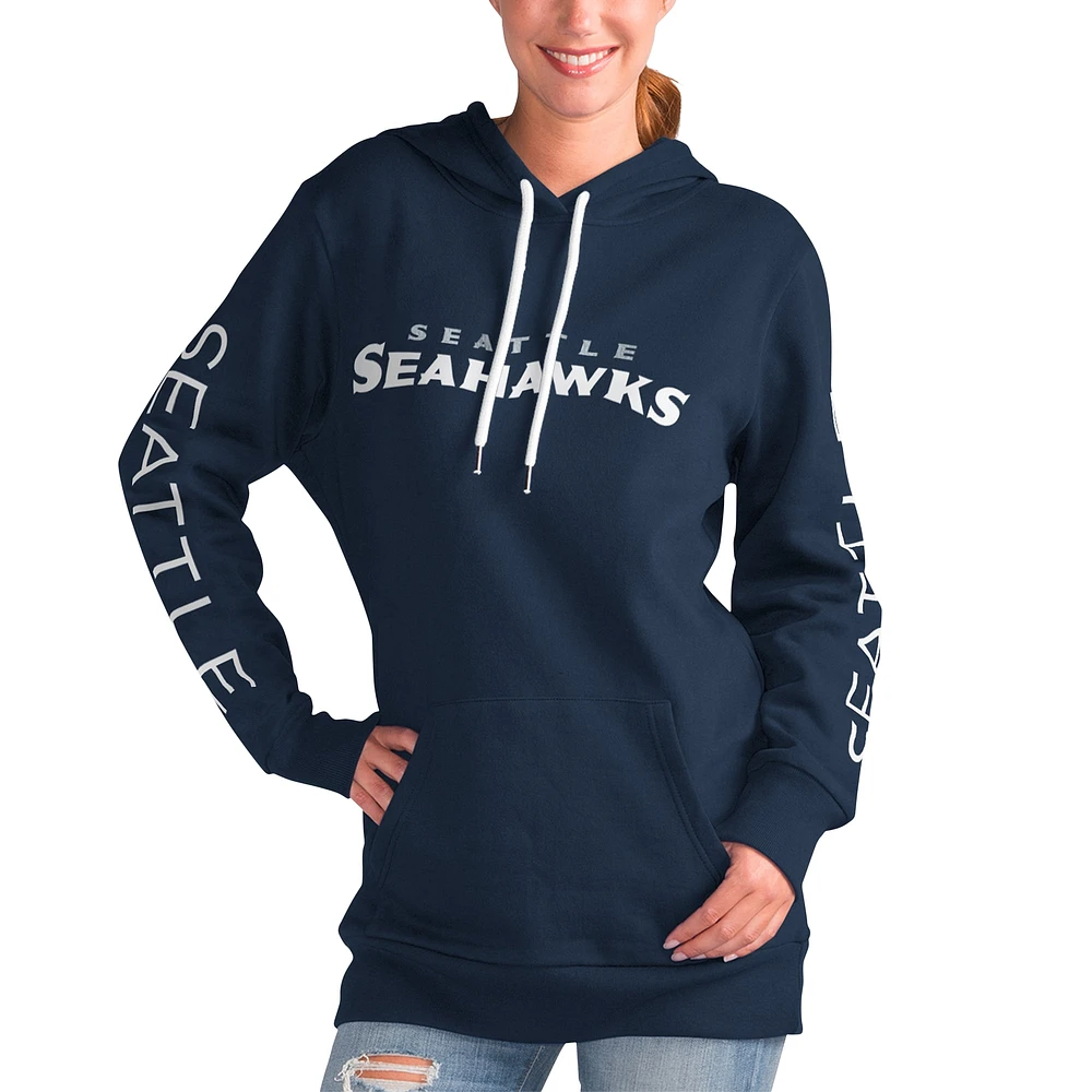 Sweat à capuche G-III 4Her par Carl Banks College pour femmes, bleu marine, Seattle Seahawks Extra Inning