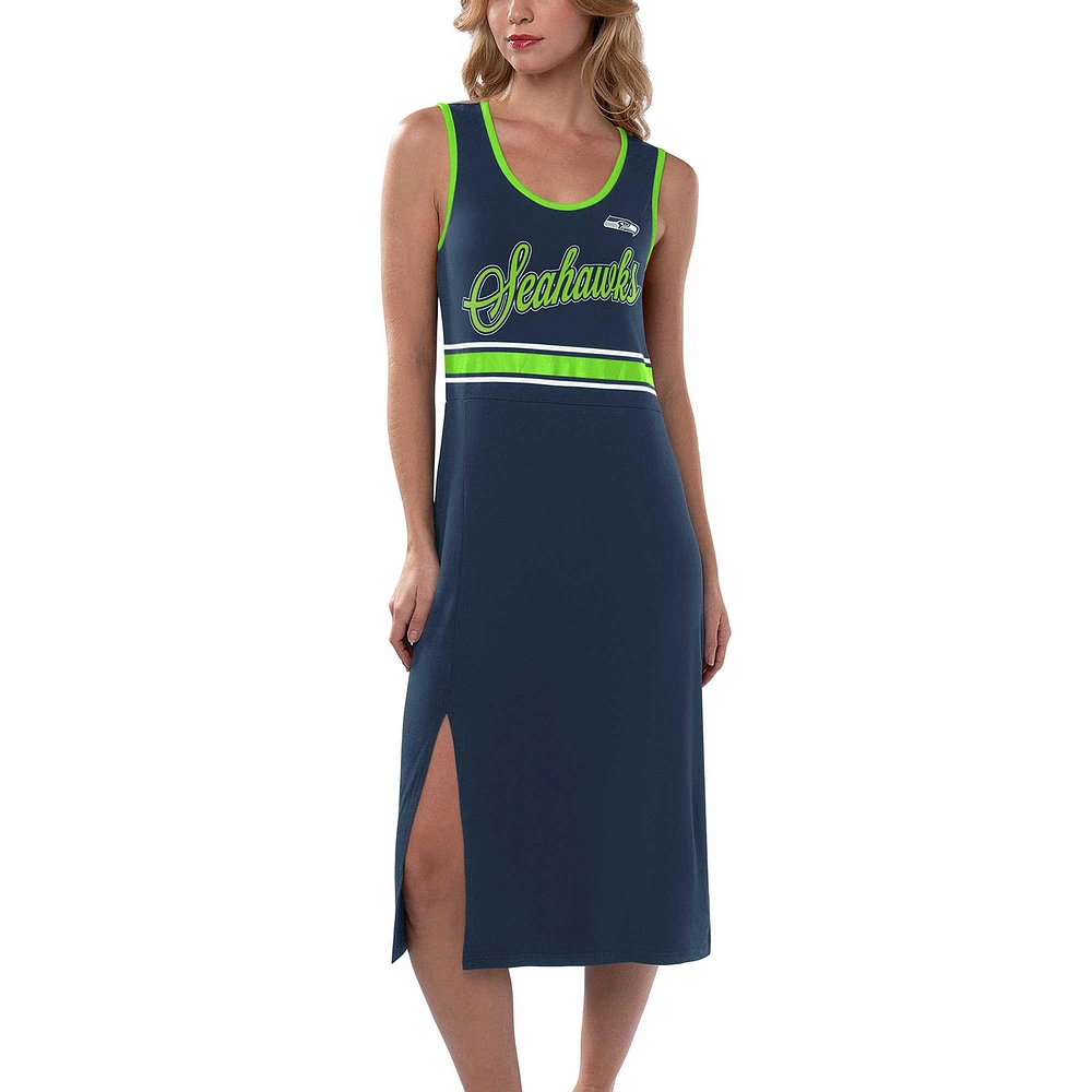 Women's G-III 4Her by Carl Banks College Navy Seattle Seahawks Main Field Maxi Dress