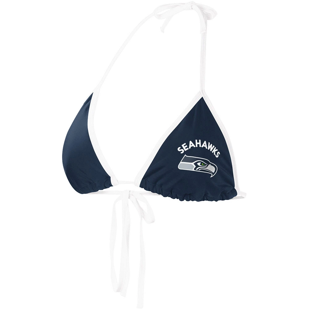 Haut de bikini pour femme G-III 4Her by Carl Banks College Navy Seattle Seahawks Perfect Match