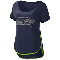 Women's G-III 4Her by Carl Banks College Navy Seattle Seahawks Rookie Scoop Neck T-Shirt