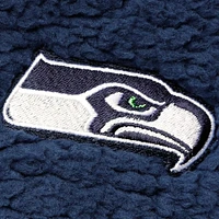 Women's G-III 4Her by Carl Banks College Navy Seattle Seahawks Sherpa Quarter-Zip Jacket