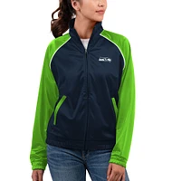 Women's G-III 4Her by Carl Banks Navy Seattle Seahawks Showup Fashion Dolman Full-Zip Track Jacket