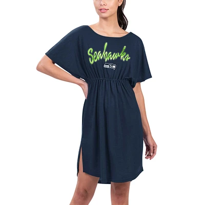 Women's G-III 4Her by Carl Banks Navy Seattle Seahawks Versus Swim Cover-Up