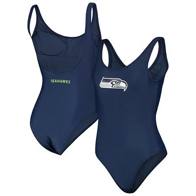 Maillot de bain une pièce pour femme G-III 4Her by Carl Banks Scarlet Seattle Seahawks Making Waves