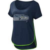 Women's G-III 4Her by Carl Banks Seattle Seahawks College Navy Rookie Scoop Neck - T-Shirt