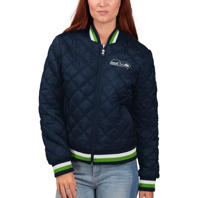 Men's G-III Sports by Carl Banks College Navy/Gray Seattle Seahawks Extreme  Full Back Reversible Hoodie Full-Zip Jacket