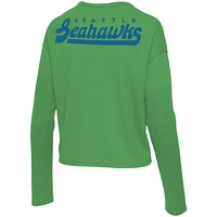 Women's Junk Food Neon Green Seattle Seahawks Pocket Thermal Long Sleeve T-Shirt