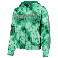 Women's Mitchell & Ness Neon Green Seattle Seahawks Galaxy Full-Zip Windbreaker Hoodie Jacket