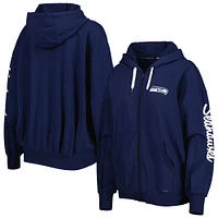 Women's MSX by Michael Strahan College Navy Seattle Seahawks Emerson - Full-Zip Hoodie