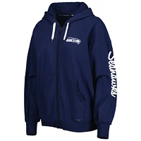 Women's MSX by Michael Strahan College Navy Seattle Seahawks Emerson - Full-Zip Hoodie