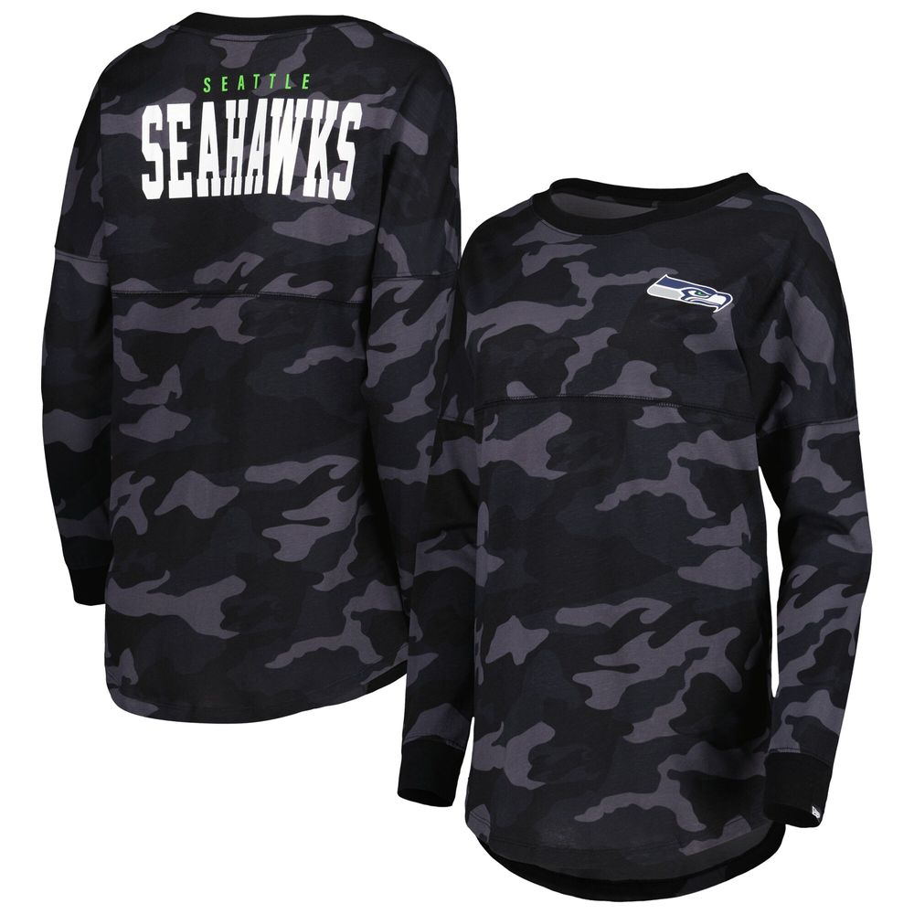 New Era Women's New Era Black Seattle Seahawks Camo Long Sleeve T-Shirt