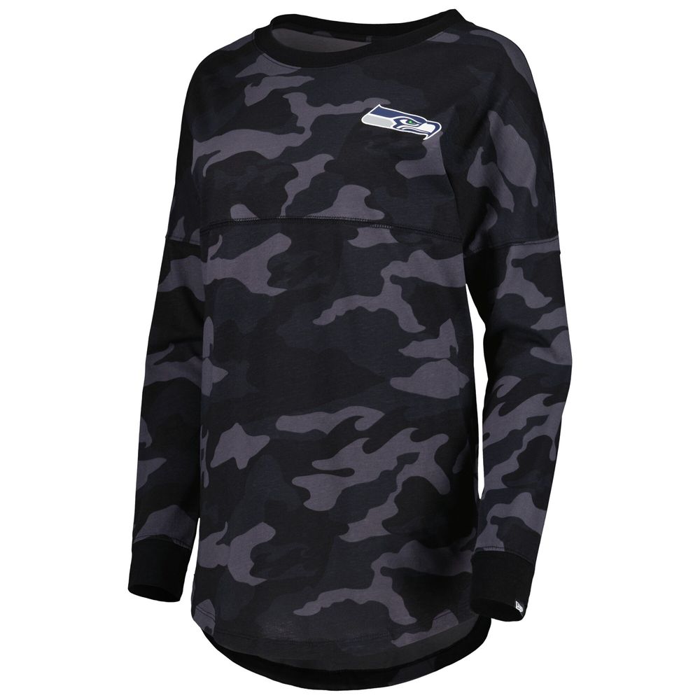 New Era Women's New Era Black Seattle Seahawks Camo Long Sleeve T-Shirt