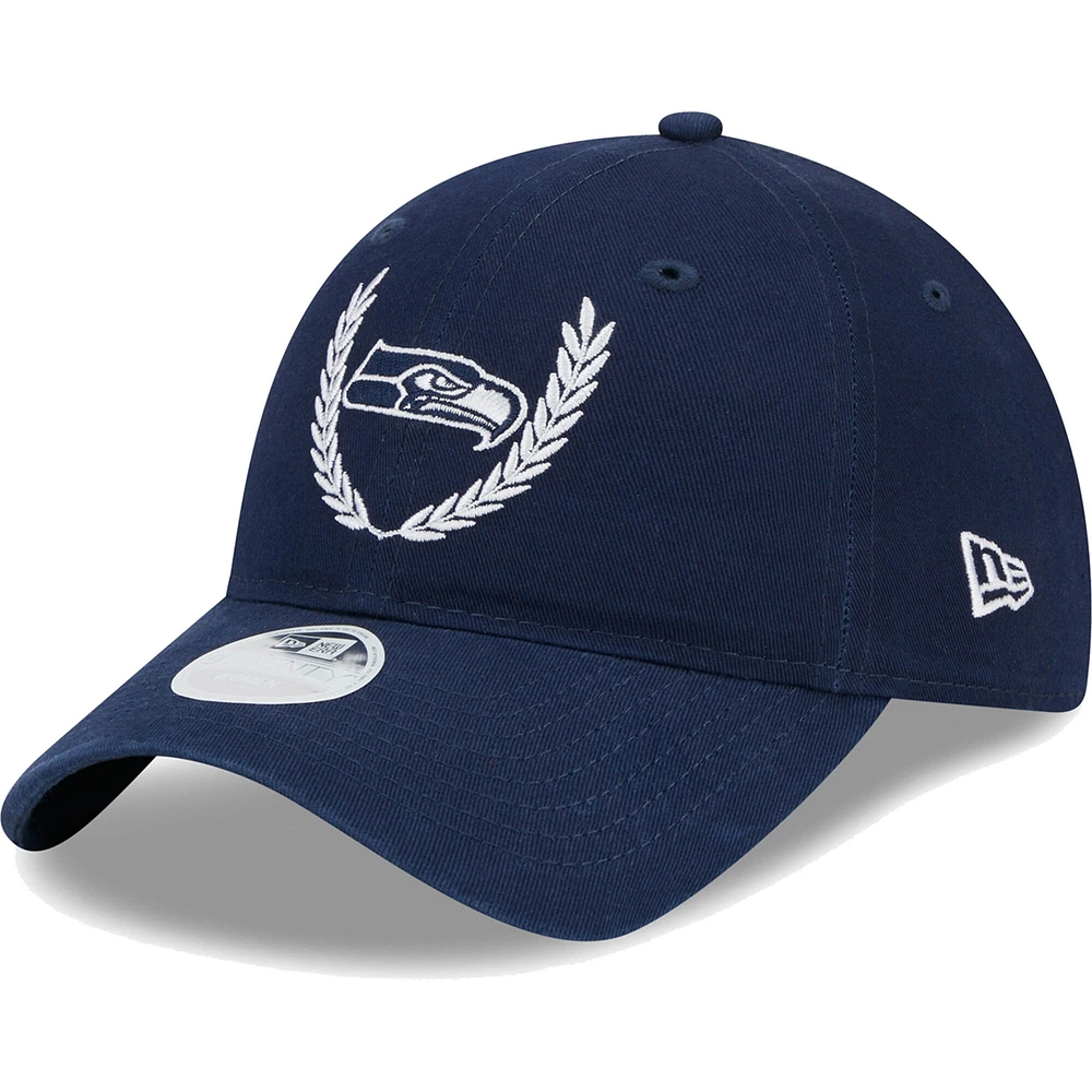 Casquette ajustable 9TWENTY Seattle Seahawks Leaves 9TWENTY pour femme New Era College bleu marine